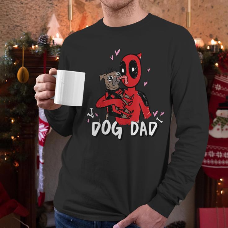 Marvel Super Heroes Pets Deadpool Loves Dogpool Dog Dad Men Long Sleeve T-Shirt