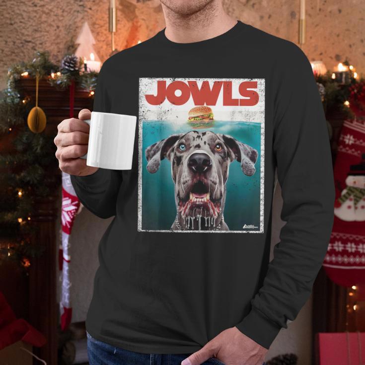 Merle Great Dane Jowls Paws Top Blue Eye Brown Dog Mom Dad For Men Women Girls Kids Men Long Sleeve T-Shirt