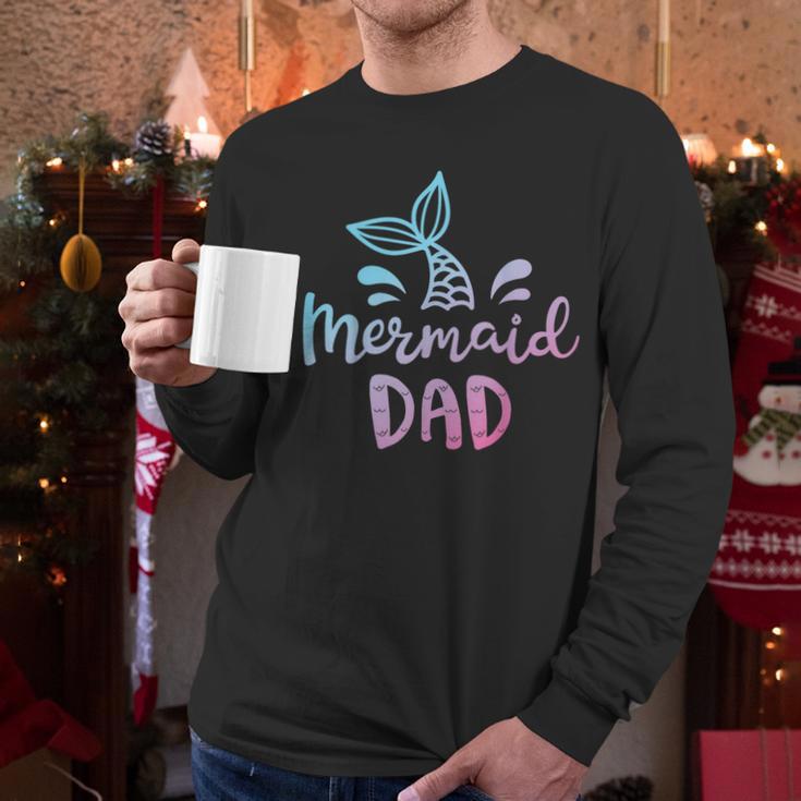 Mermaid Dad Merman Daddy Dad Family Matching Birthday Men Long Sleeve T-Shirt