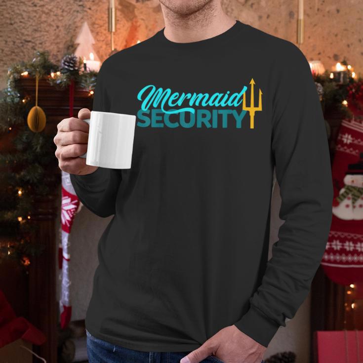Mermaid Security Birthday Party Matching Dad Boys Men Long Sleeve T-Shirt