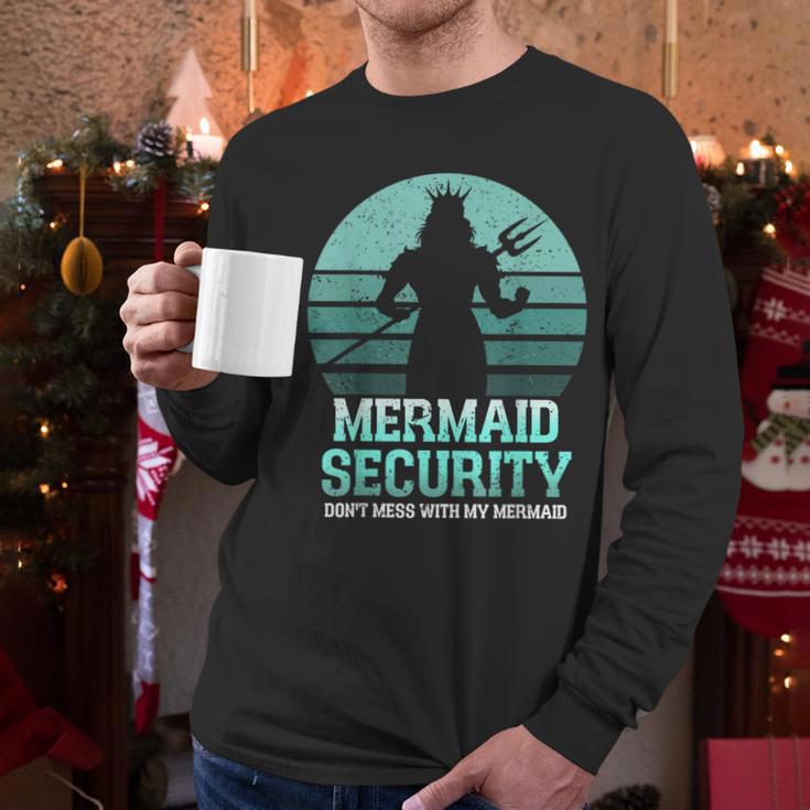 Mermaid Security Vintage Birthday Party Dad Father Day Men Long Sleeve T-Shirt Mermaid Security Vintage Birthday Party Dad Father Day Men Long Sleeve T-Shirt