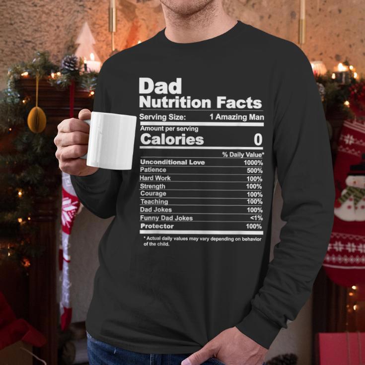 Miftees Fathers Day Tees Dad Nutrition Facts Men Long Sleeve T-Shirt