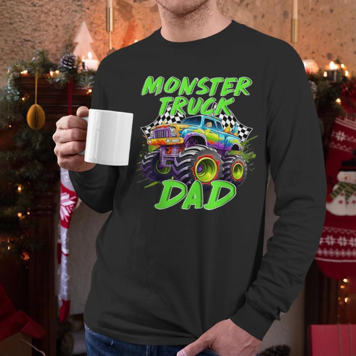 Monster Truck Dad Family Matching Birthday Party Fathers Day Men Long Sleeve T-Shirt