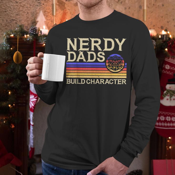 Nerdy Dad RPG Gaming D20 Tabletop Games RPG Gamer Men Long Sleeve T-Shirt