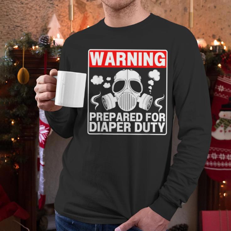 New Dad Prepared For Diaper Duty Daddy Diaper Duty Men Long Sleeve T-Shirt