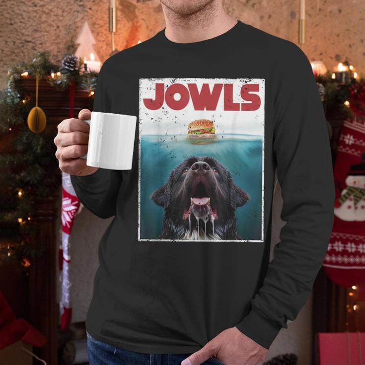 Newfoundland Dog Newfie Lab Jowls Burger Dog Mom Dad Men Long Sleeve T-Shirt