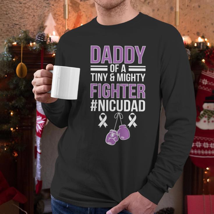 NICU Dad Micro Preemie Baby Dad Of NICU Warrior Appreciation Men Long Sleeve T-Shirt