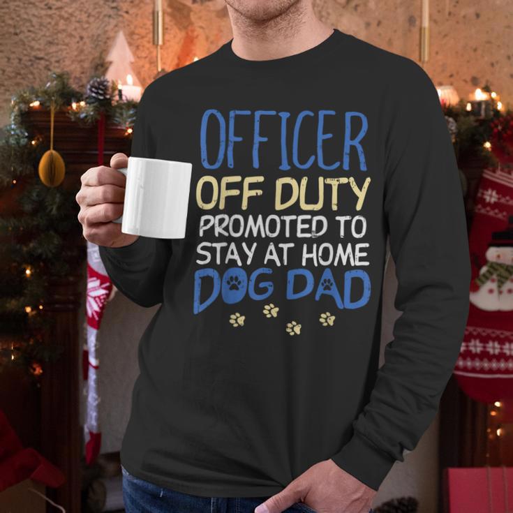 Officer Off Duty Dog Dad Cop Police Retirement Men Long Sleeve T-Shirt
