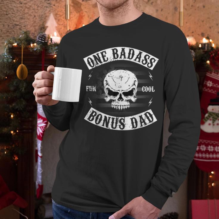 One Badass Bonus Step Dad Birthday Stepdad Men Long Sleeve T-Shirt