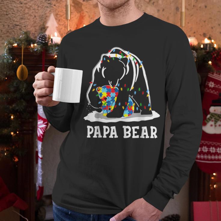 Papa Bear Autism Awareness Autism Matching Family Dad Men Long Sleeve T-Shirt Papa Bear Autism Awareness Autism Matching Family Dad Men Long Sleeve T-Shirt