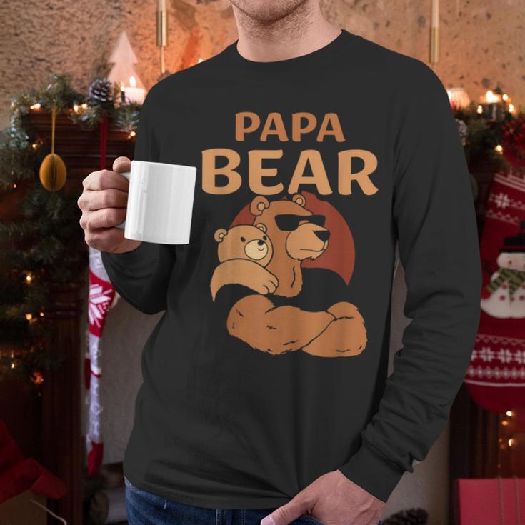 Papa Bear Bears Animal Pun Lover Dad Father Daddy Father's Men Long Sleeve T-Shirt