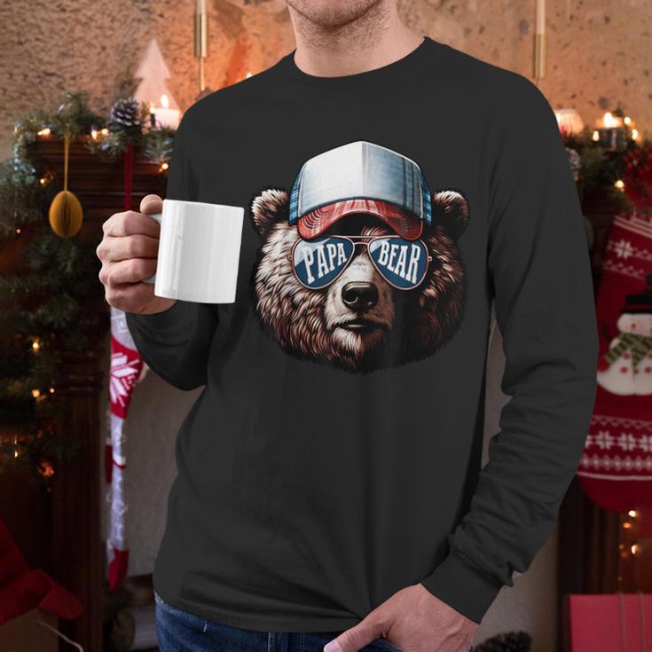 Papa Bear Face Cool Dad Style Retro Fathers Day Daddy Bear Men Long Sleeve T-Shirt Papa Bear Face Cool Dad Style Retro Fathers Day Daddy Bear Men Long Sleeve T-Shirt