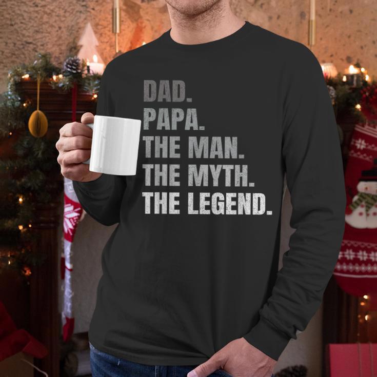 Papa Dad Legend Men Grandpa Christmas Father's Day Birthday Men Long Sleeve T-Shirt