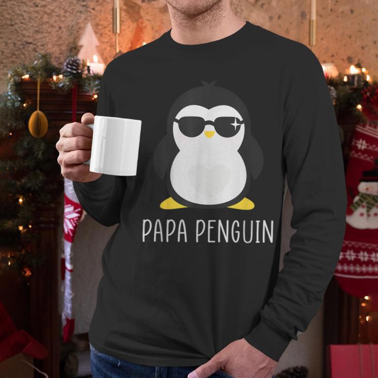 Penguin Papa Father's & Cute Dad Men Long Sleeve T-Shirt