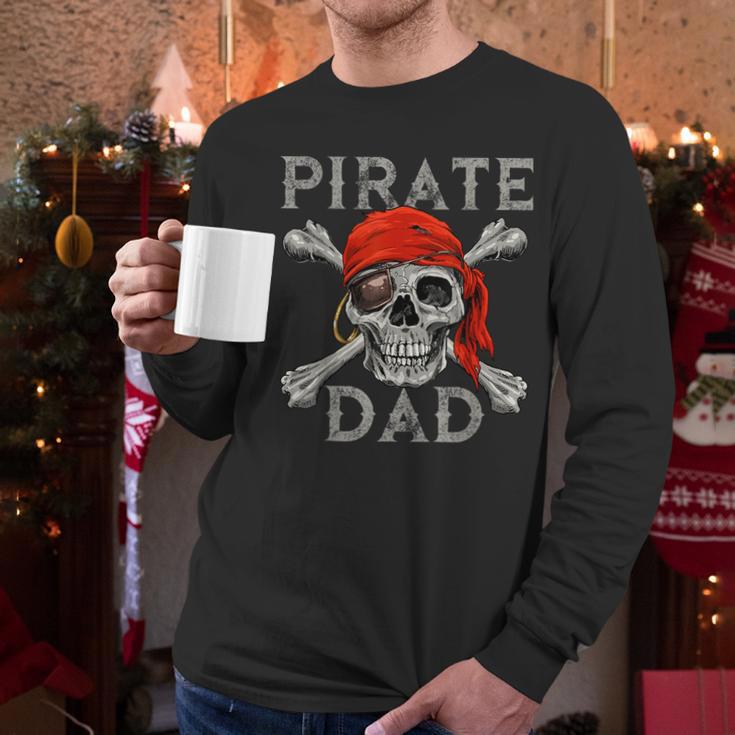 Pirate Dad Shirt Jolly Roger Crossbones Skull Halloween Men Long Sleeve T-Shirt Pirate Dad Shirt Jolly Roger Crossbones Skull Halloween Men Long Sleeve T-Shirt