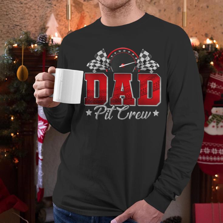 Pit Crew Race Car Racing Dad Family Birthday Party Men Long Sleeve T-Shirt