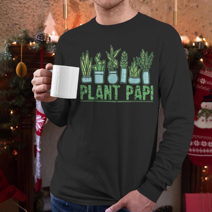 Plant Papi Daddy Father Gardener Gardening Father’s Day Men Long Sleeve T-Shirt
