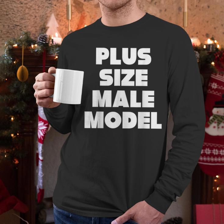 Plus Size Male Model Fat Guy Or Dad BOD Men Long Sleeve T-Shirt