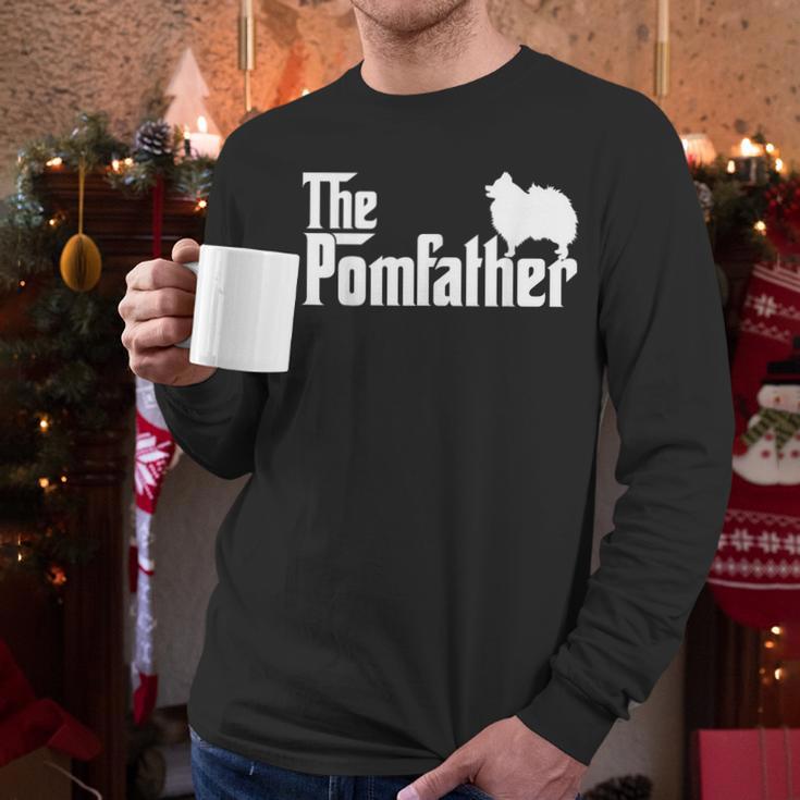 Pomeranian Father Dad The Pom Father Dog Lover Small Men Long Sleeve T-Shirt
