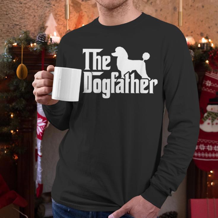 Poodle The Dogfather Cool Dog Daddy Dad Papa Father Men Kids Men Long Sleeve T-Shirt