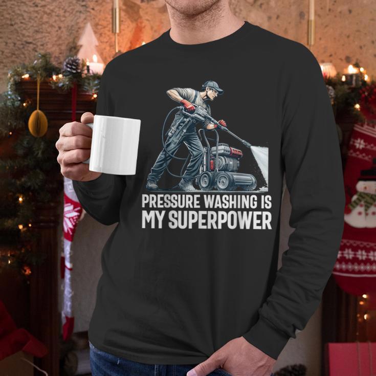 Power Washing Pressure Washing For Washer Dad Men Grandpa Men Long Sleeve T-Shirt