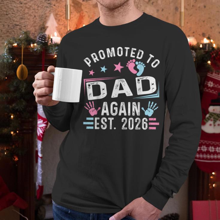 Promoted To Dad Again Est 2026 Vintage Dad Men Long Sleeve T-Shirt