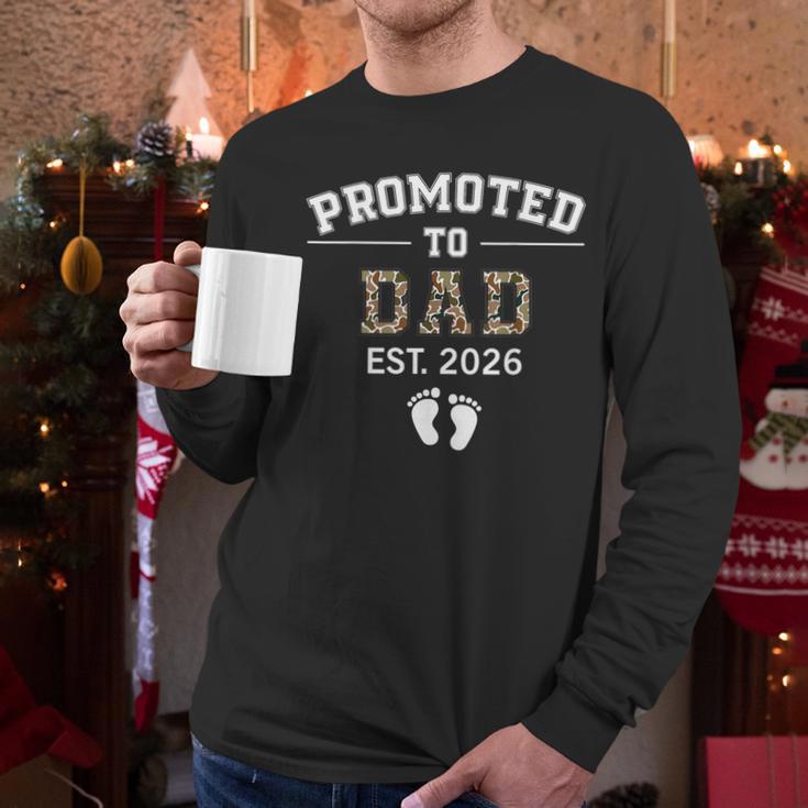 Promoted To Dad Est 2026 For Men Fathers Matching Men Long Sleeve T-Shirt