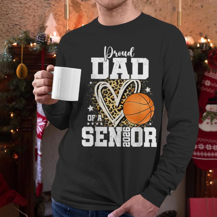Proud Dad Of A 2026 Senior Basketball Graduation Leopard Men Long Sleeve T-Shirt