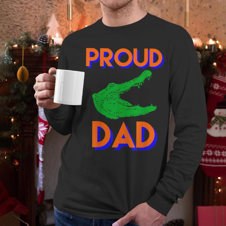 Proud Dad Of A Gator Unique Idea For Fathers Day Men Long Sleeve T-Shirt