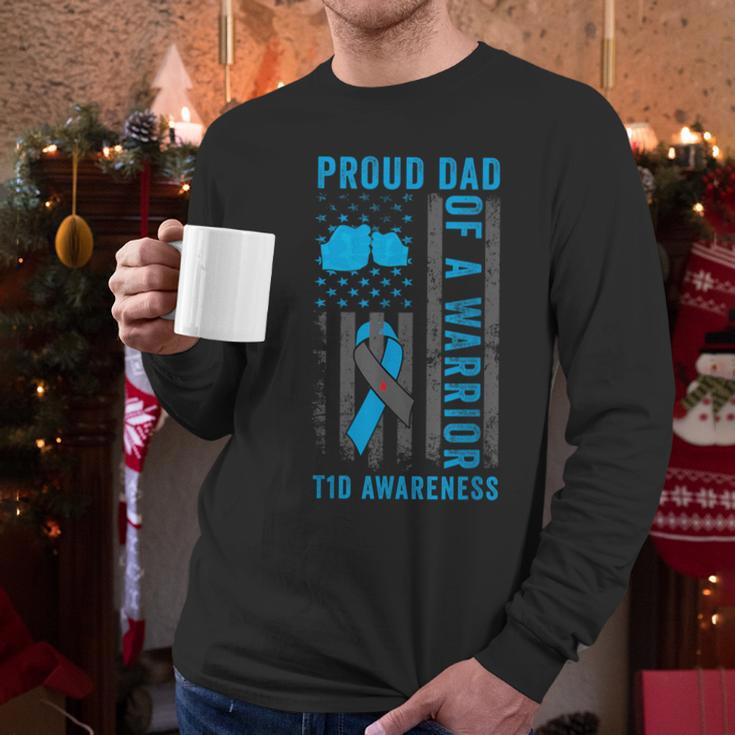 Proud Dad Of A T1D Warrior Type 1 Diabetes Awareness Men Long Sleeve T-Shirt