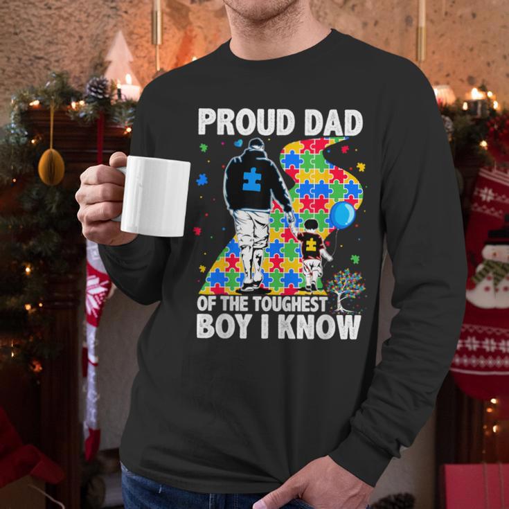 Proud Dad Of The Toughest Boy Autism Awareness Father Autism Men Long Sleeve T-Shirt Proud Dad Of The Toughest Boy Autism Awareness Father Autism Men Long Sleeve T-Shirt