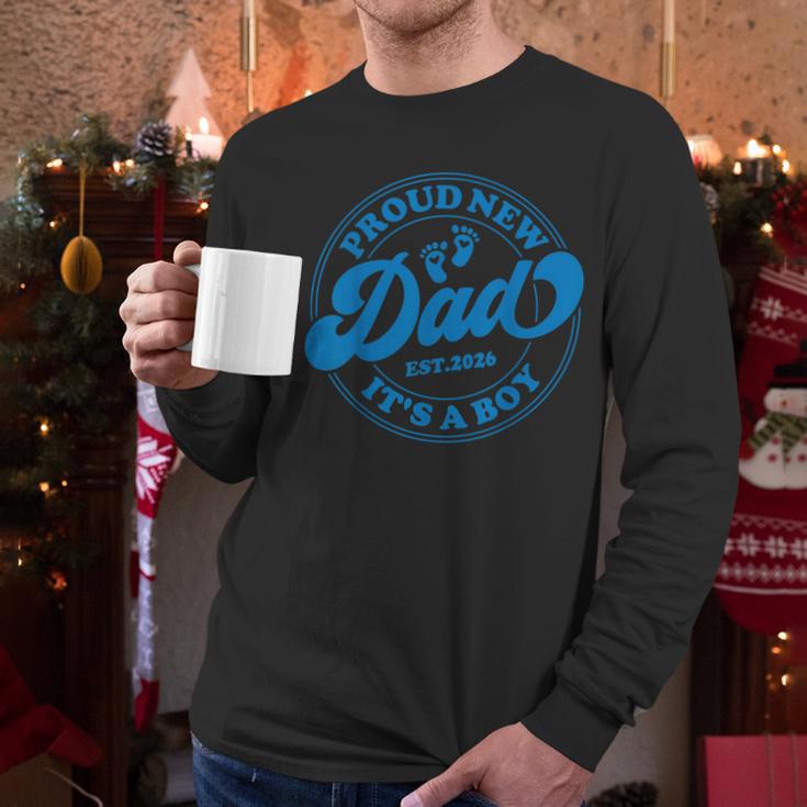 Proud New Daddy It's A Boy Dad To Be 1st Time Father Men Long Sleeve T-Shirt