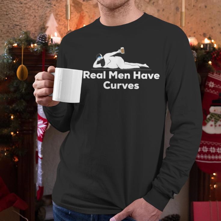 Real Men Have Curves Dad Body Men Long Sleeve T-Shirt