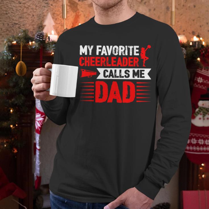 Red Cheer Dad Family Father Cheerleader Squad Men Long Sleeve T-Shirt