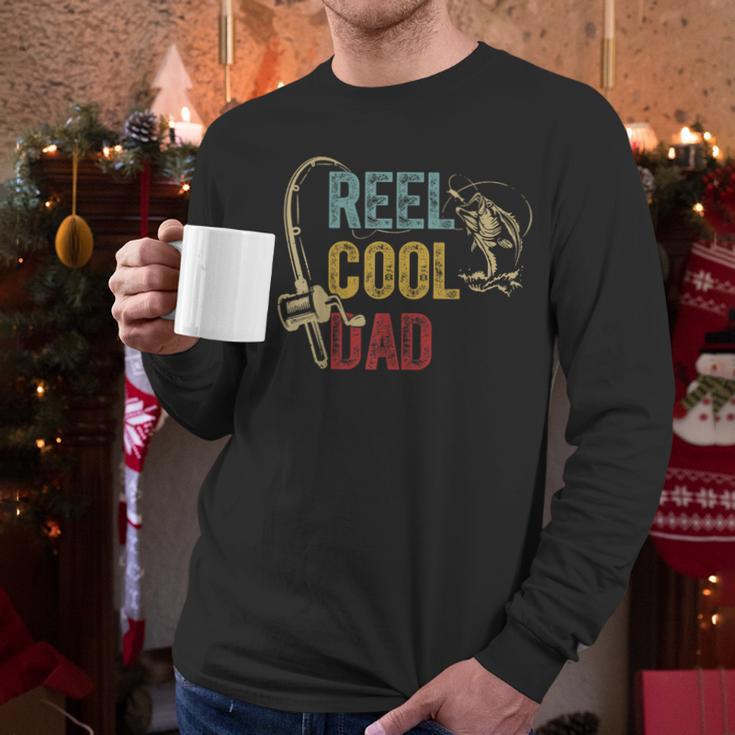 Reel Cool Dad Fishing Shirt Father's Day Fisherman Men Long Sleeve T-Shirt