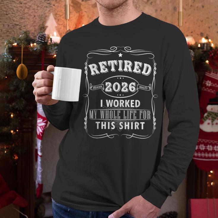 Retired 2026 Decoration Men Women Dad Grandpa Retirement Men Long Sleeve T-Shirt