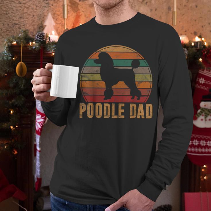 Retro Poodle Dad Dog Owner Pet Poodle Father Men Long Sleeve T-Shirt