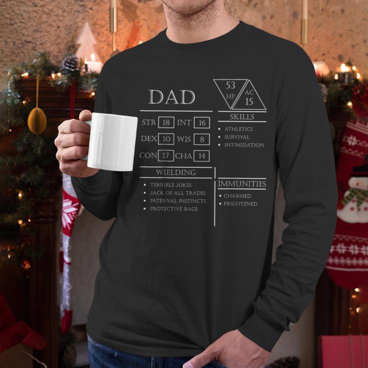 Roleplaying Dice Gamer Dragon Dad Stat Skills Wielding Men Long Sleeve T-Shirt Roleplaying Dice Gamer Dragon Dad Stat Skills Wielding Men Long Sleeve T-Shirt