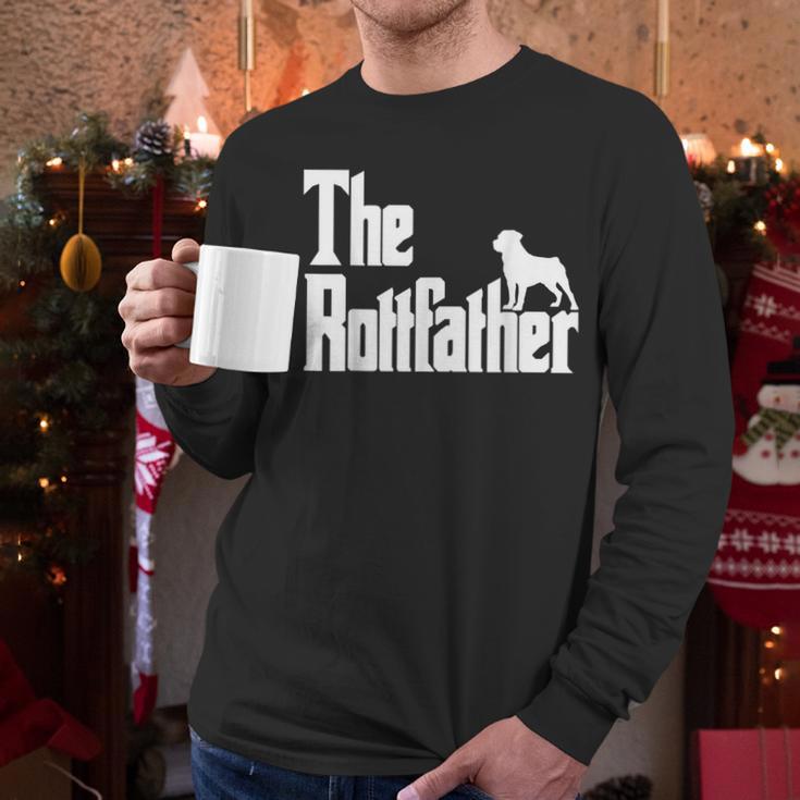 The RottFather Rottweiler Dad Shirt Men Men Long Sleeve T-Shirt