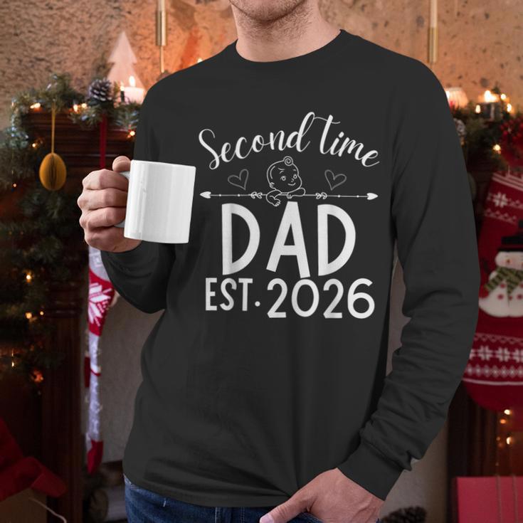 Second Time Dad Est 2026 Pregnancy Announcement Baby Daddy Men Long Sleeve T-Shirt