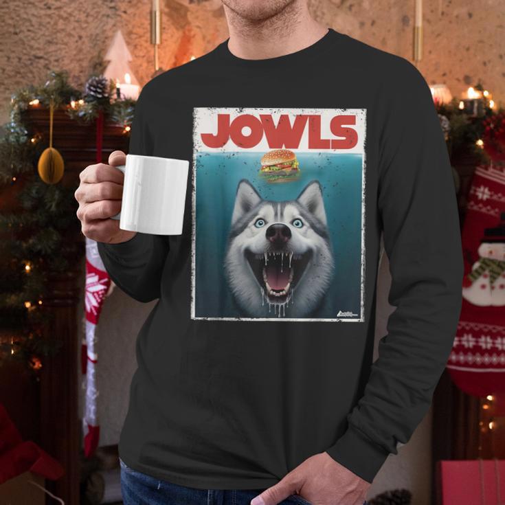 Siberian Husky Jowls Sled Dog Mom Top Alaskan Dog Dad Men Long Sleeve T-Shirt