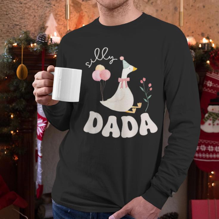 Silly Dada Silly Goose Dad Birthday Family Matching Party Men Long Sleeve T-Shirt