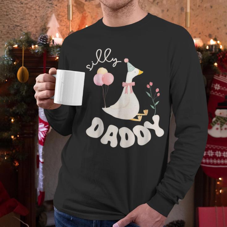 Silly Daddy Silly Goose Dad Birthday Family Matching Party Men Long Sleeve T-Shirt