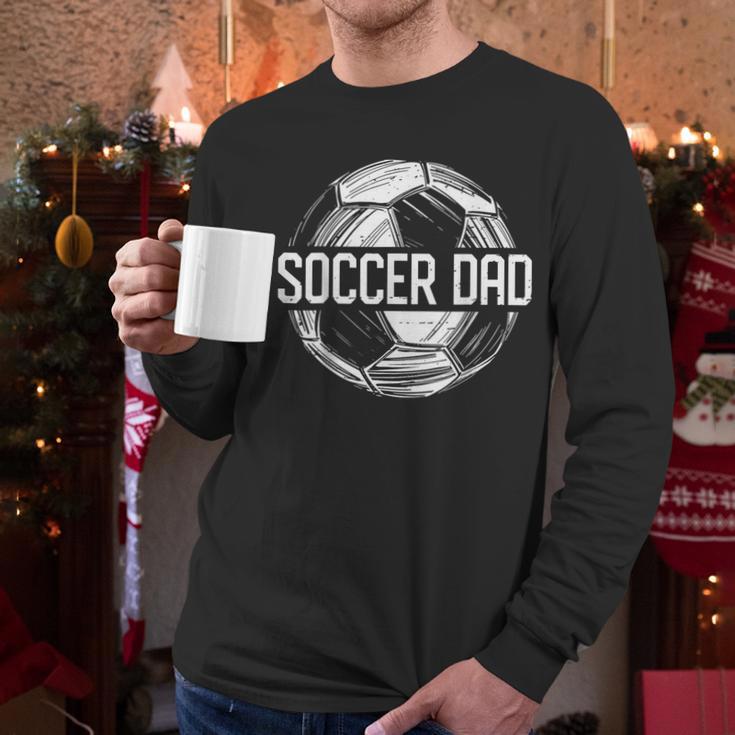 Soccer Dad Family Matching Team Player Sport Lover Papa Men Long Sleeve T-Shirt
