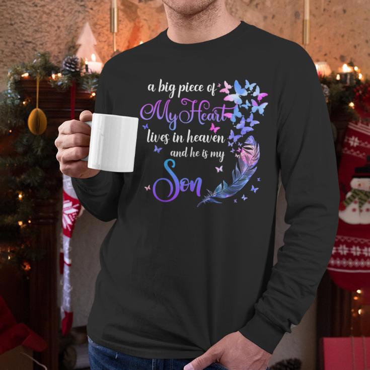 My Son Lives In Heaven Memorial Quotes Love Mom Dad Matching Men Long Sleeve T-Shirt My Son Lives In Heaven Memorial Quotes Love Mom Dad Matching Men Long Sleeve T-Shirt