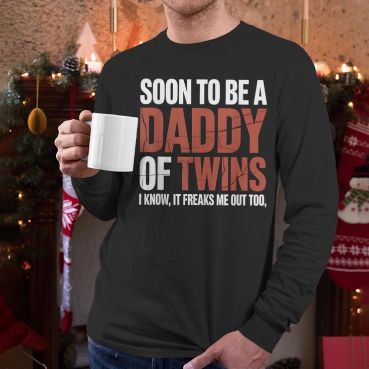 Soon To Be Dad Twins Fatherhood Pregnancy Announcement New D Men Long Sleeve T-Shirt
