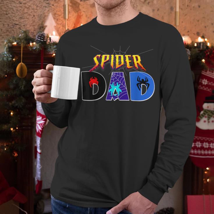 Spider Dad Shirt Birthday Fathers Day Halloween Costumes Pjs Men Long Sleeve T-Shirt