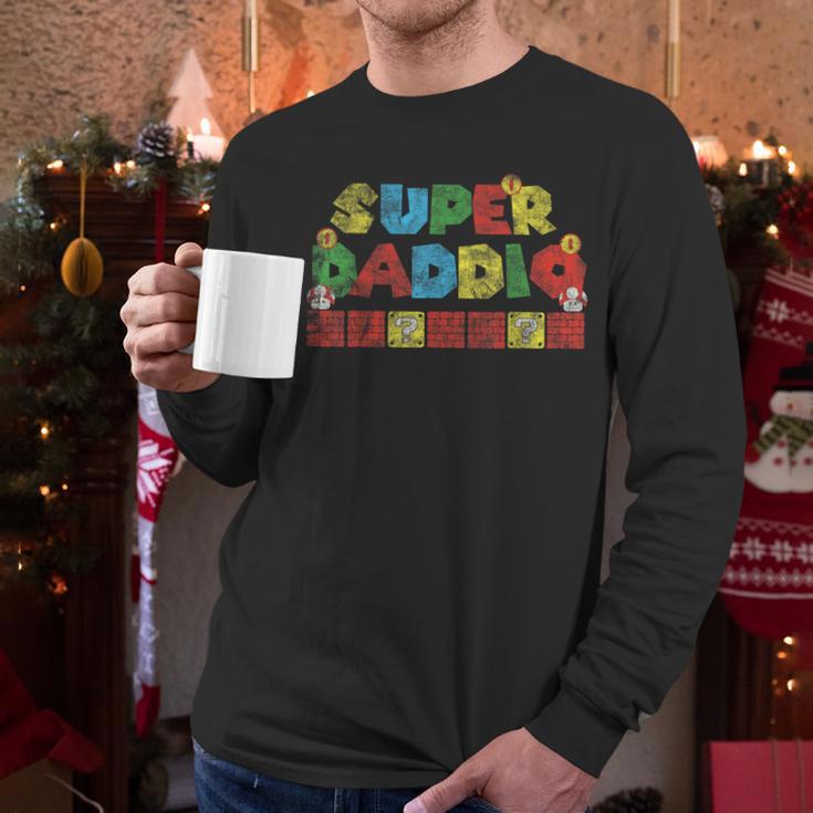 Super Daddio Retro Gamer Dad Style Men Long Sleeve T-Shirt