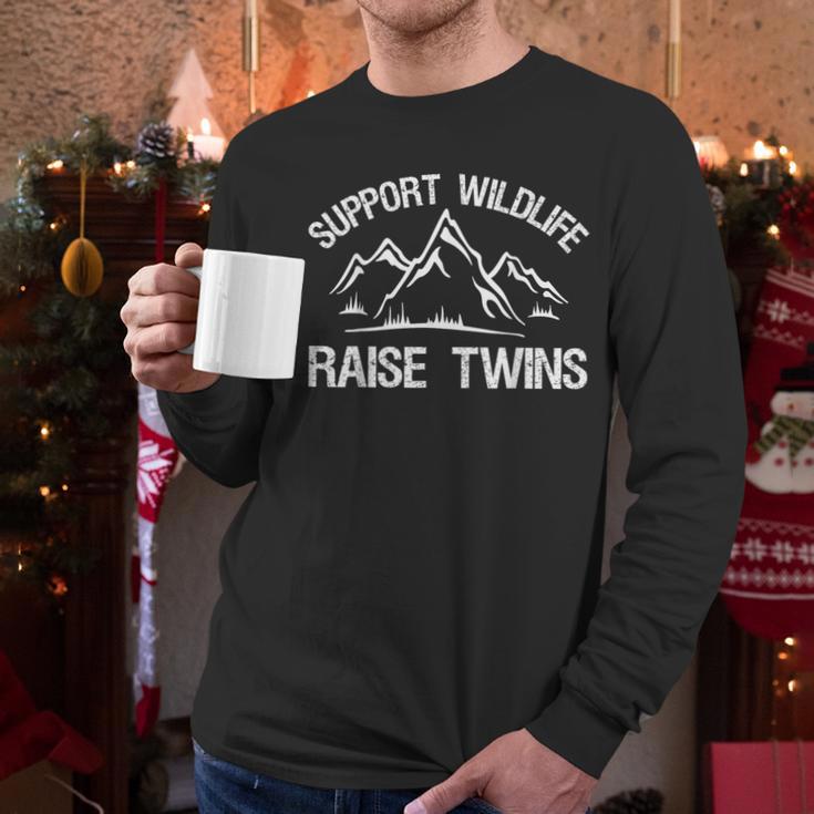 Support Wildlife Raise Twins Twin Mom Dad T-Shirt Men Long Sleeve T-Shirt Support Wildlife Raise Twins Twin Mom Dad T-Shirt Men Long Sleeve T-Shirt
