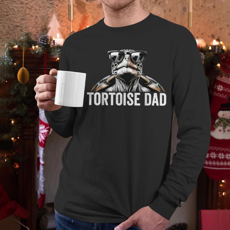 Tortoise Dad Tortoise With Sunglasses Vintage Tortoise Dad Men Long Sleeve T-Shirt